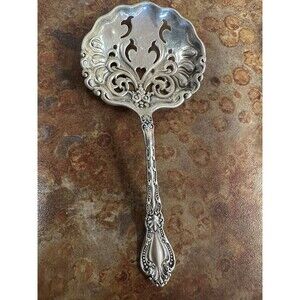 Antique Alvin Orient Sterling Nut Spoon 4” Pierced Bon Bon Server READ
